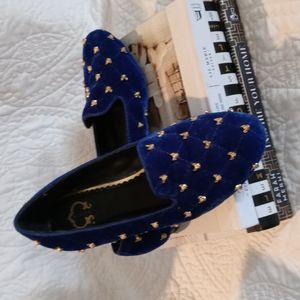 C WONDER Blue Velvet Flats